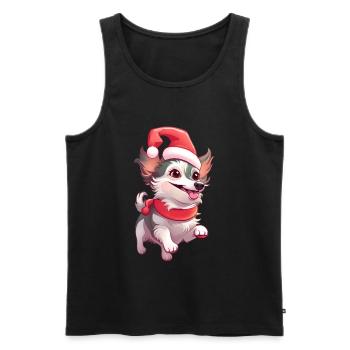Xmas Paw Delight - Men's Premium Organic Tank Top - black - Front - AI Model Male 178 light (178cm)