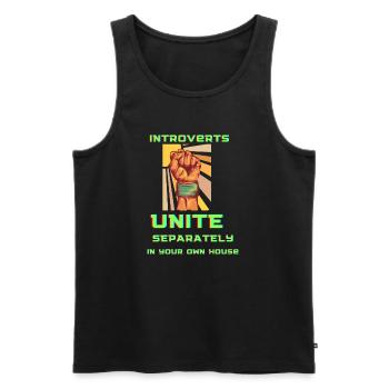 Introverts Unite: Homebound Fist - Männer Premium Bio Tank Top - Schwarz - Vorne - Michal (187cm)