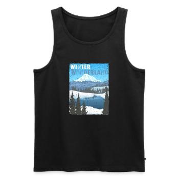 Winter Wonderland - public domain modificated - Men's Premium Organic Tank Top - black - Front - AI Model Male 178 light (178cm)