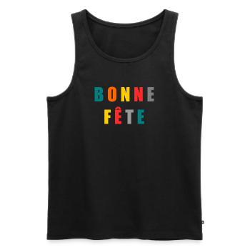 FÊTE DES MÈRES. BONNE FÊTE - Débardeur bio Premium Homme - noir - Devant - Michal (187cm)