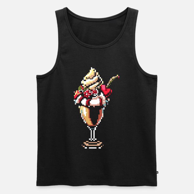 Eisbecher Pixel Grafik - Männer Premium Bio Tank Top - Schwarz