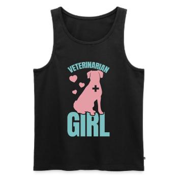Vet - Men's Premium Organic Tank Top - black - Front - AI Model Male 178 light (178cm)