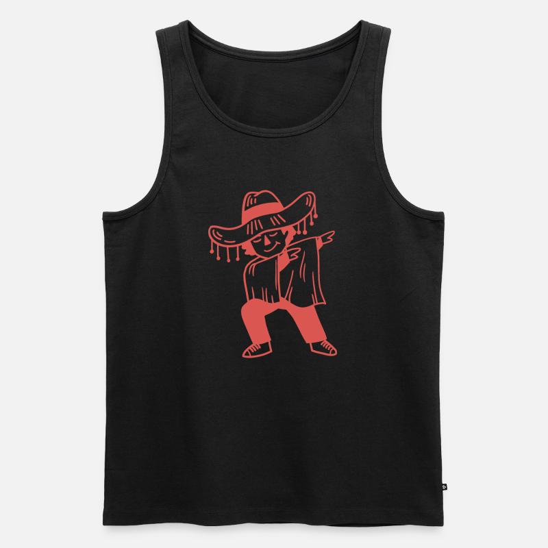 Dabbing Mexikaner Cinco de Mayo - Männer Premium Bio Tank Top - Schwarz