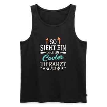 So sieht ein richtig cooler Tierarzt aus Veterinär - Männer Premium Bio Tank Top - Schwarz - Vorne - Michal (187cm)