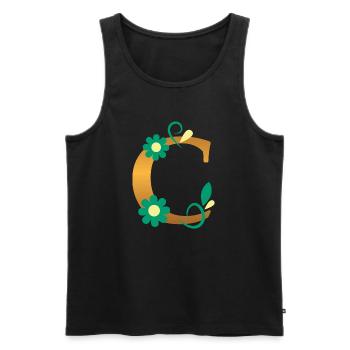 C - Männer Premium Bio Tank Top - Schwarz - Vorne - Michal (187cm)
