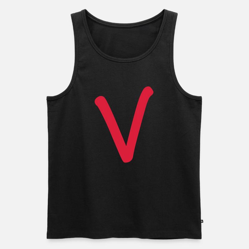 V - einfach nur V - Männer Premium Bio Tank Top - Schwarz