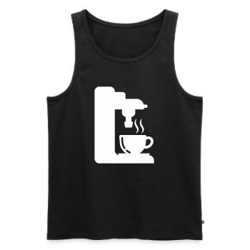 Espresso Maschine Outline Kaffee Illustration - Männer Premium Bio Tank Top - Schwarz - Vorne - AI Model Male 178 light (178cm)