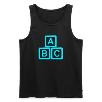Neon ABC Block Pattern - Men's Premium Organic Tank Top - black - Front - AI Model Male 178 light (178cm)