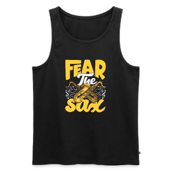 Saxofon - Männer Premium Bio Tank Top - Schwarz - Vorne - Michal (187cm)