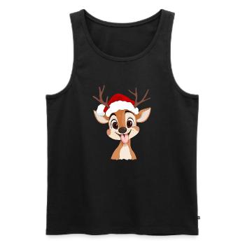 Hirsch und Weihnachten - Männer Premium Bio Tank Top - Schwarz - Vorne - AI Model Male 178 light (178cm)
