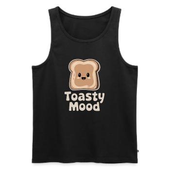 Ambiance Chaleureuse – Mascotte du Toast - Débardeur bio Premium Homme - noir - Devant - AI Model Male 178 light (178cm)
