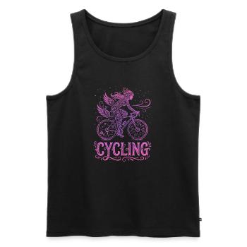Feenradfahrer in rosa Spitze - Männer Premium Bio Tank Top - Schwarz - Vorne - AI Model Male 178 light (178cm)