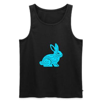 Cyber Rabbit Circuit Board Tech Vector - Men's Premium Organic Tank Top - black - Front - AI Model Male 178 light (178cm)