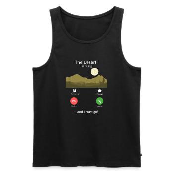 The Desert Is Calling Outdoor Hiking Adventure - Men's Premium Organic Tank Top - black - Front - Michal (187cm)