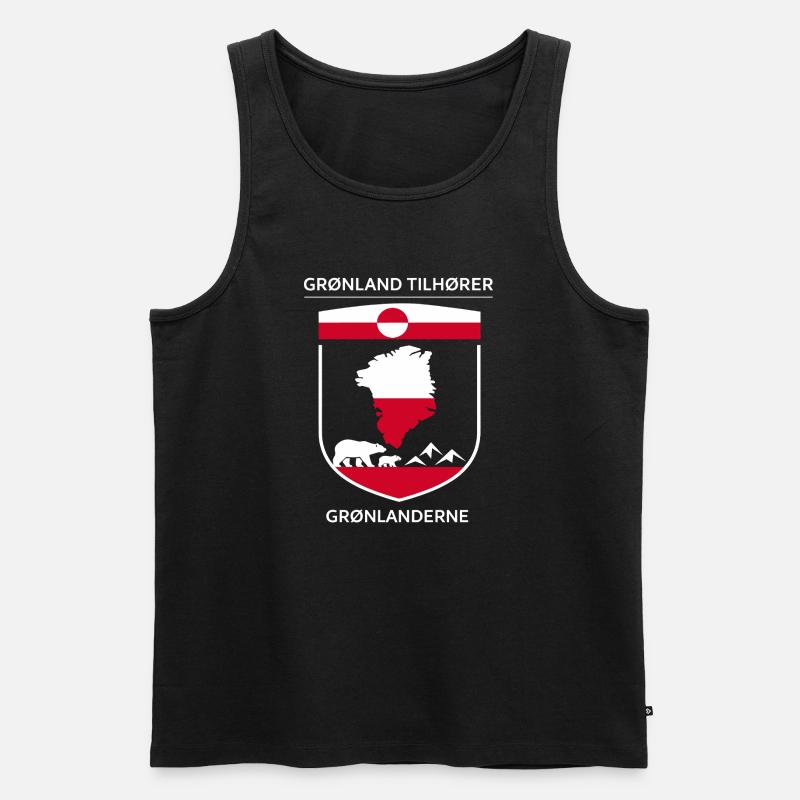 Grönland Gehört Grönländern Statement Geschenk - Männer Premium Bio Tank Top - Schwarz