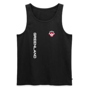 GRÖNLAND DÄNEMARK | SEIT 1814 - Männer Premium Bio Tank Top - Schwarz - Vorne - Michal (187cm)