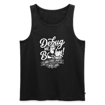 Lama Code Debug Design - Männer Premium Bio Tank Top - Schwarz - Vorne - AI Model Male 178 light (178cm)
