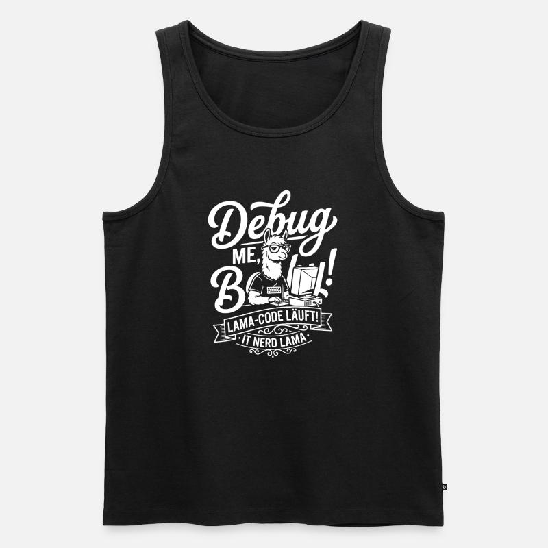 Conception de débogage de code Lama - Débardeur bio Premium Homme - noir