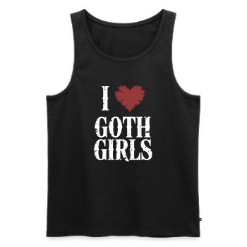 I Heart Goth Girls - Men's Premium Organic Tank Top - black - Front - AI Model Male 178 light (178cm)