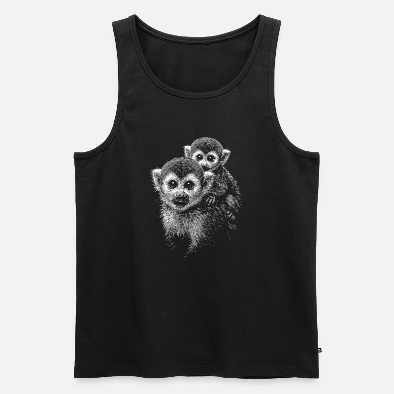 Totenkopfaffe - Männer Premium Bio Tank Top - Schwarz