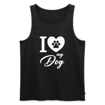 I love my dog - Men's Premium Organic Tank Top - black - Front - Michal (187cm)