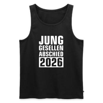 Junggesellenabschied 2026 - Männer Premium Bio Tank Top - Schwarz - Vorne - AI Model Male 178 light (178cm)