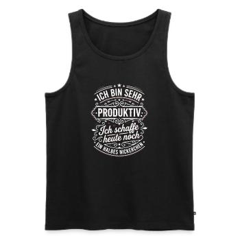 Ich bin sehr produktiv: Halbes Nickerchen - Männer Premium Bio Tank Top - Schwarz - Vorne - AI Model Male 178 light (178cm)