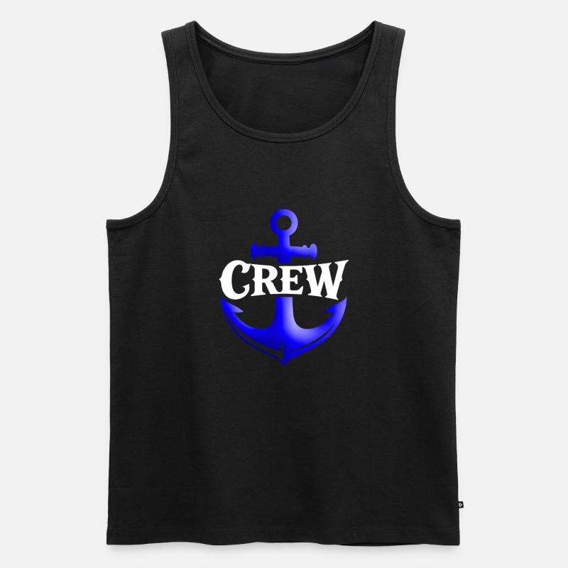 Anker Crew Nautik Logo - Männer Premium Bio Tank Top - Schwarz