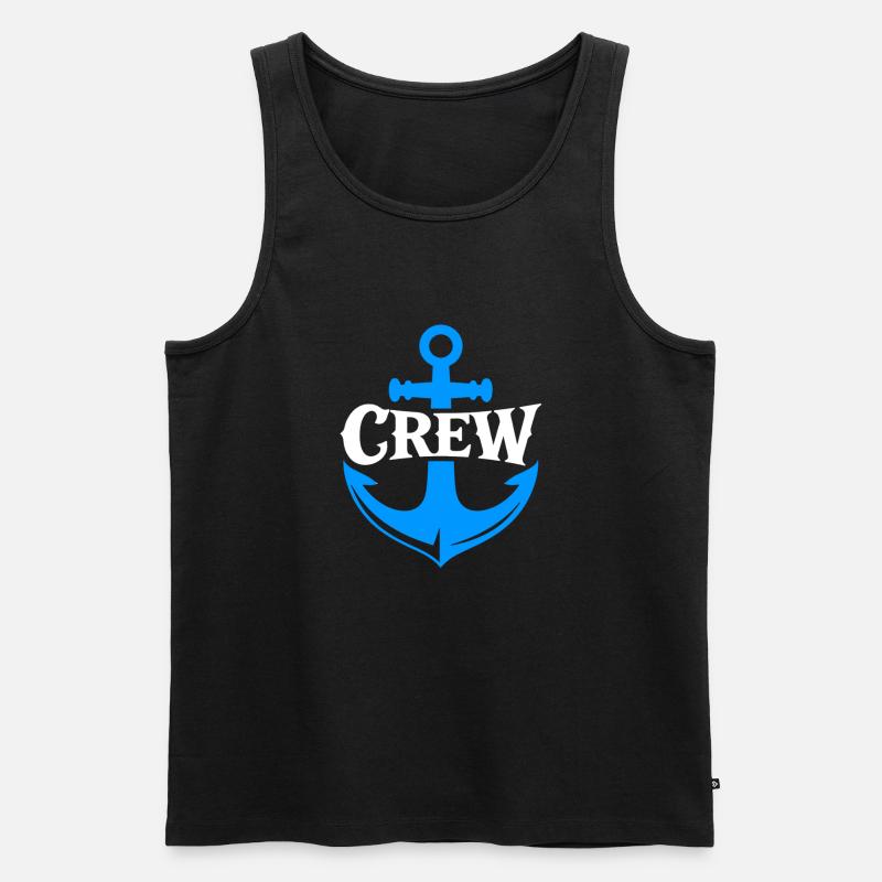 Anker Crew Nautikal Logo - Männer Premium Bio Tank Top - Schwarz
