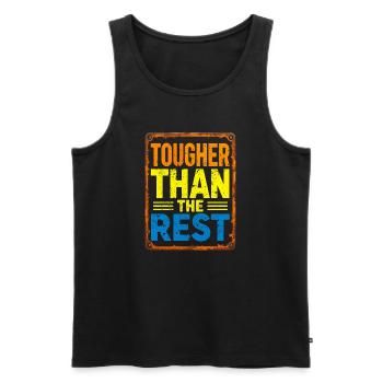 Tougher Than the Rest Typography - Men's Premium Organic Tank Top - black - Front - AI Model Male 178 light (178cm)