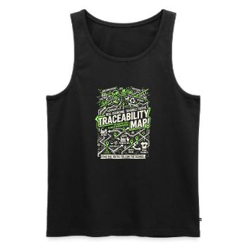 Traceability Map - Männer Premium Bio Tank Top - Schwarz - Vorne - AI Model Male 178 light (178cm)