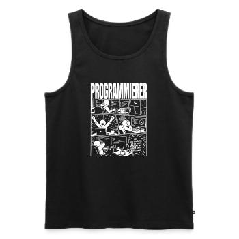 Programmierer lösen unbekannte Probleme - Männer Premium Bio Tank Top - Schwarz - Vorne - AI Model Male 178 light (178cm)