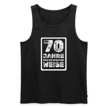 Spruch 70 - Männer Premium Bio Tank Top - Schwarz - Vorne - AI Model Male 178 light (178cm)