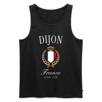 Dijon Frankreich Wappen Krone – Reise Souvenir - Männer Premium Bio Tank Top - Schwarz - Vorne - Michal (187cm)