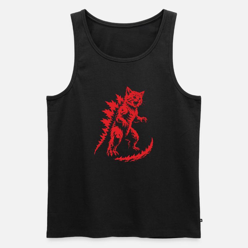 Kätzchen-Kaiju-Brüllen, Catzilla - Männer Premium Bio Tank Top - Schwarz