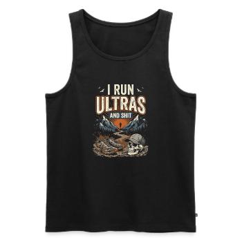 Ultralauf – Ich laufe Ultras und so weiter - Männer Premium Bio Tank Top - Schwarz - Vorne - Michal (187cm)