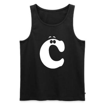 Großes C Stil-Print | Buchstabe C lustiges C Logo - Männer Premium Bio Tank Top - Schwarz - Vorne - Michal (187cm)