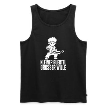 tKleiner Gürtel Großer Wille – Karate Kind - Männer Premium Bio Tank Top - Schwarz - Vorne - Michal (187cm)