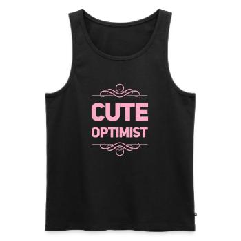 Cute Optimist - Men's Premium Organic Tank Top - black - Front - AI Model Male 178 light (178cm)
