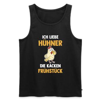 Ich Liebe Hühner Die Kacken Frühstück - Männer Premium Bio Tank Top - Schwarz - Vorne - Michal (187cm)