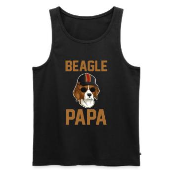 Hund Beagle Papa - Männer Premium Bio Tank Top - Schwarz - Vorne - Michal (187cm)