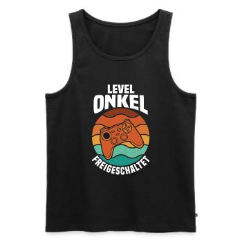 Patenonkel Gaming Zocker Gamer Onkel - Männer Premium Bio Tank Top - Schwarz - Vorne - Michal (187cm)