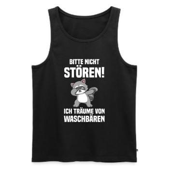 Tiermotiv Dabbing Waschbär - Männer Premium Bio Tank Top - Schwarz - Vorne - AI Model Male 178 light (178cm)