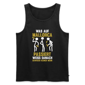 Party Urlaub Mallorca - Männer Premium Bio Tank Top - Schwarz - Vorne - Michal (187cm)