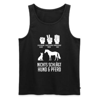 Hunde Pferdeliebhaber Hundeliebhaber Pferde - Männer Premium Bio Tank Top - Schwarz - Vorne - Michal (187cm)