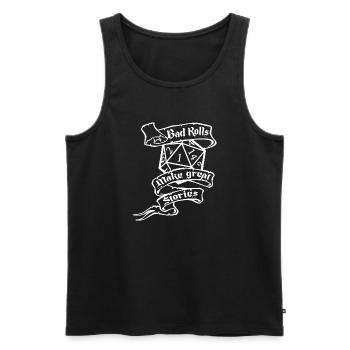Bad Rolls RPG SPIEL - Männer Premium Bio Tank Top - Schwarz - Vorne - AI Model Male 178 light (178cm)