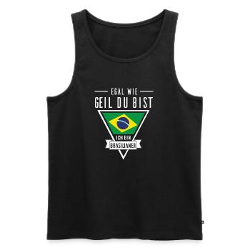 Ich bin Brasilianer - Brasilien Shirt - Männer Premium Bio Tank Top - Schwarz - Vorne - Michal (187cm)