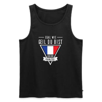 Ich bin Franzose - Frankreich Shirt - Männer Premium Bio Tank Top - Schwarz - Vorne - Michal (187cm)
