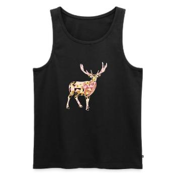 cerf - Débardeur bio Premium Homme - noir - Devant - Michal (187cm)