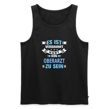 OBERARZT - Männer Premium Bio Tank Top - Schwarz - Vorne - AI Model Male 178 light (178cm)